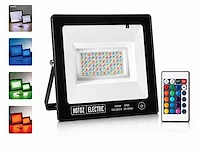 10 x rgb led floodlight 100w - zwart – ip65 – remix-100
