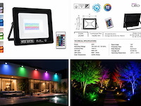 10 x rgb led floodlight 20w - zwart – ip65 – remix-20 - afbeelding 5 van  5