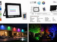 10 x rgb led floodlight 20w - zwart – ip65 – remix-20 - afbeelding 5 van  5