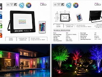 10 x rgb led floodlight 30w - zwart – ip65 – remix-30 - afbeelding 5 van  5