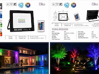 10 x rgb led floodlight 30w - zwart – ip65 – remix-30 - afbeelding 5 van  5