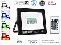 10 x rgb led floodlight 30w - zwart – ip65 – remix-30 - afbeelding 1 van  5