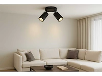 10 x ronde plafondlamp – 2 x gu10 – draaibare spots – zwart