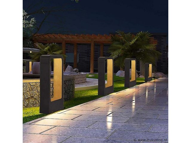 10 x tuinlamp – 40 cm –7w led – 3000k warm wit – ip54 – sla-01 - afbeelding 1 van  4