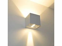 10 x wandlamp – tweerichtings led – kubus – 2 x 5w – wit - afbeelding 9 van  10