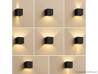 10 x wandlamp – tweerichtings led – kubus – 2 x 5w – zwart - afbeelding 1 van  5