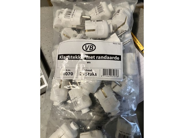 10 x witte stekkers met ra - afbeelding 1 van  5