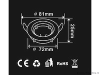 100 x downlight fitting – draaibaar – gu10 – wit – ip20 - afbeelding 4 van  5