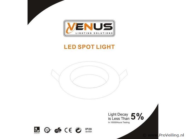 100 x downlight fitting – draaibaar – gu10 – zilver – ip20 - afbeelding 5 van  5