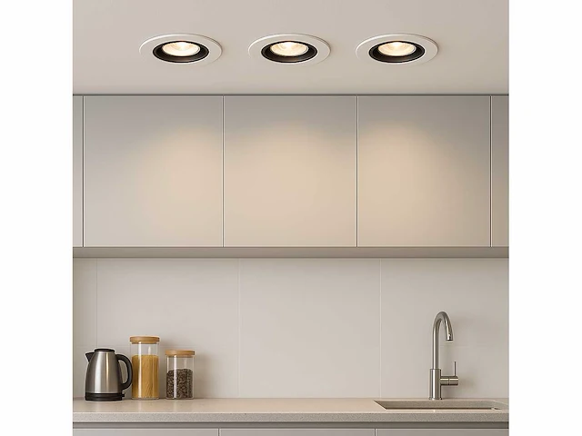 100 x downlight fitting – draaibaar – gu10 – zwart/wit – ip20 - afbeelding 1 van  5