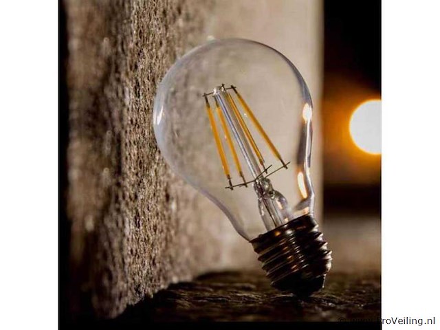 100 x filament led ball lamp 4w – 4200k neutraal wit – e27 - helder glas - afbeelding 4 van  5