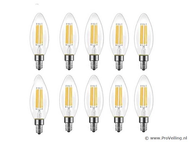 100 x led filament lamp c35 – 6w – e14 – dimbaar – 2700k warm wit - afbeelding 3 van  3