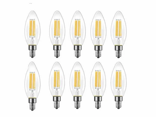 100 x led filament lamp c35 – 6w – e14 – dimbaar – 2700k warm wit - afbeelding 3 van  3