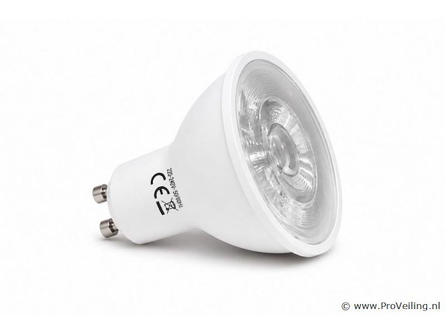100 x led spot gu10 – 6w – 6400k koud wit – ip20 - afbeelding 1 van  4