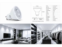 100 x led spot gu10 – 6w – 6400k koud wit – ip20 - afbeelding 4 van  4