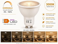 100 x led spot gu10 – 6w – dimbaar – 3000k warm wit – ip20 - afbeelding 1 van  4