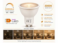 100 x led spot gu10 – 6w – dimbaar – 3000k warm wit – ip20
