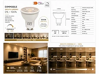 100 x led spot gu10 – 6w – dimbaar – 3000k warm wit – ip20 - afbeelding 4 van  4