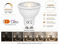 100 x led spot gu10 – 6w – dimbaar – 4200k neutraal wit – ip20 - afbeelding 1 van  4