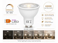100 x led spot gu10 – 6w – dimbaar – 4200k neutraal wit – ip20