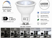100 x led spot gu10 – 6w – dimbaar – 6400k koud wit – ip20 - afbeelding 1 van  4