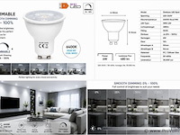 100 x led spot gu10 – 6w – dimbaar – 6400k koud wit – ip20 - afbeelding 4 van  4