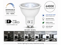 100 x led spot gu10 – 6w – dimbaar – 6400k koud wit – ip20