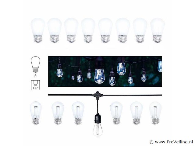 100 x st45 filament shockproof led lamp – 6000k koud wit – e27 – wit - afbeelding 5 van  5
