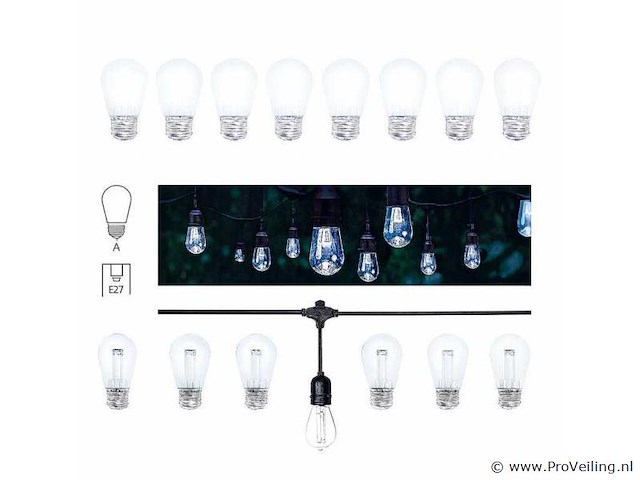 100 x st45 filament shockproof led lamp – 6000k koud wit – e27 – wit - afbeelding 5 van  5