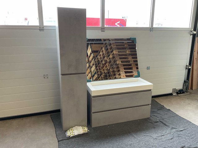 100cm badmeubelset met hangkast - afbeelding 1 van  10