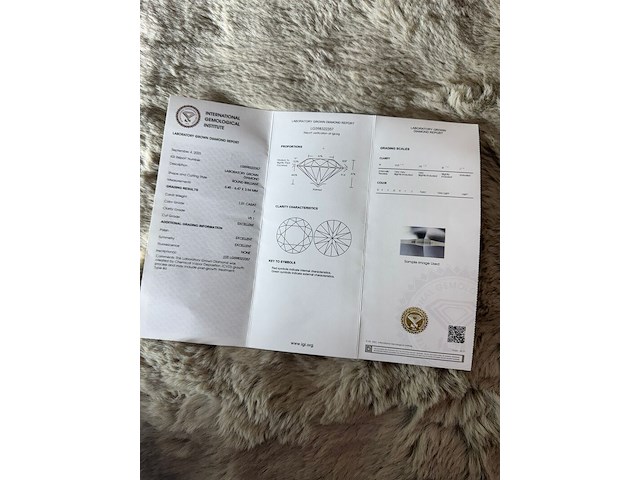 1.01 karaat diamant (gecertificeerd) - afbeelding 3 van  9