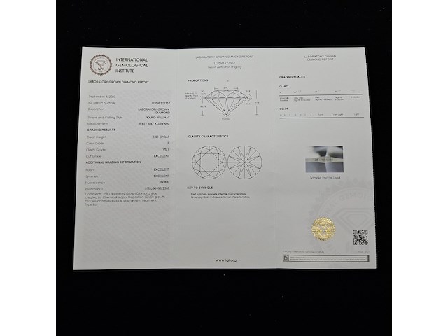 1.01 karaat diamant (gecertificeerd) - afbeelding 7 van  9
