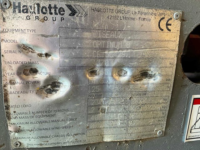 1015 haulotte optimum 8 hoogwerker - afbeelding 4 van  12
