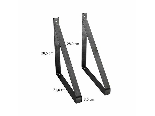 (107x) industriële plankdragers - zwart - 21 cm - afbeelding 1 van  1