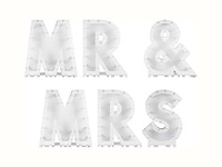 10x ballonstandaard mr & mrs - wit - per set ginger ray - afbeelding 2 van  4