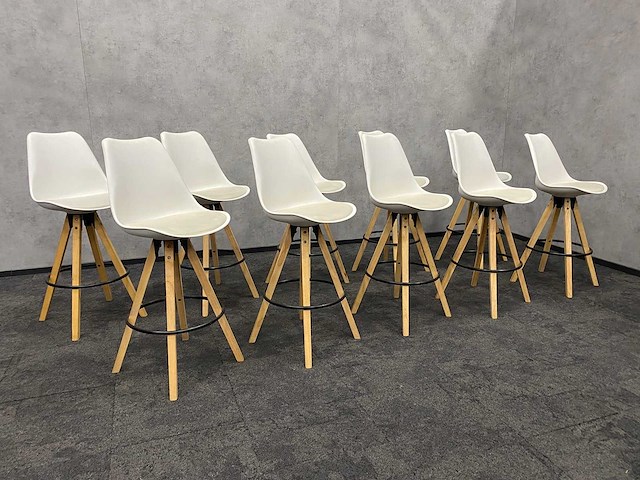 10x barkruk wit kunstleer zh76 - afbeelding 1 van  9