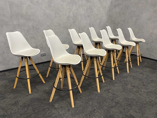 10x barkruk wit kunstleer zh76 - afbeelding 2 van  9