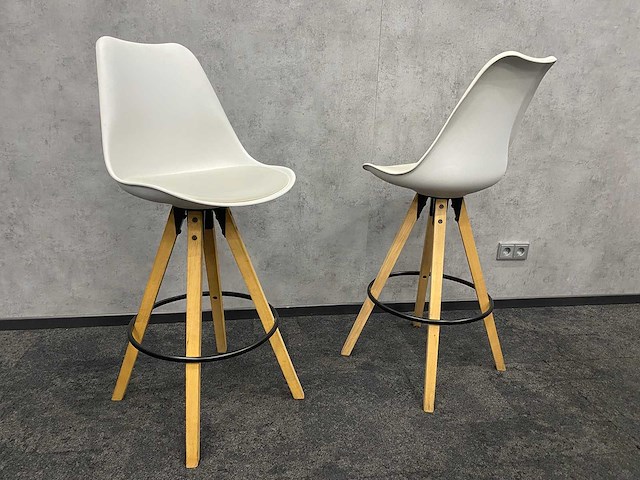 10x barkruk wit kunstleer zh76 - afbeelding 3 van  9