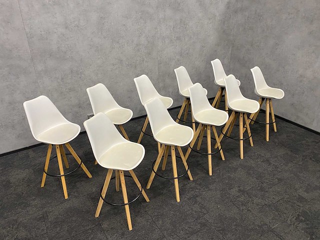 10x barkruk wit kunstleer zh76 - afbeelding 6 van  9