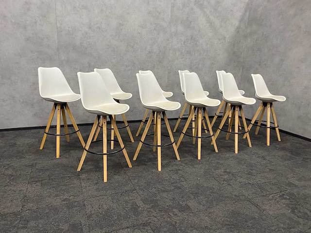 10x barkruk wit kunstleer zh76 - afbeelding 7 van  9