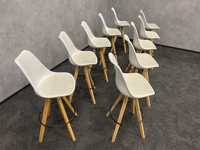 10x barkruk wit kunstleer zh76 - afbeelding 9 van  9