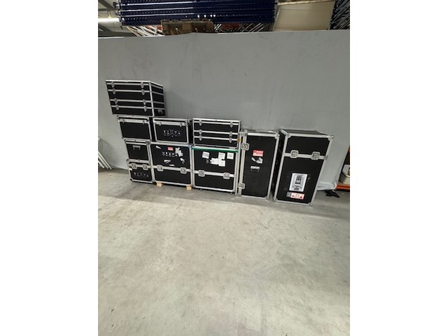 10x flightcase, zwart - afbeelding 1 van  4