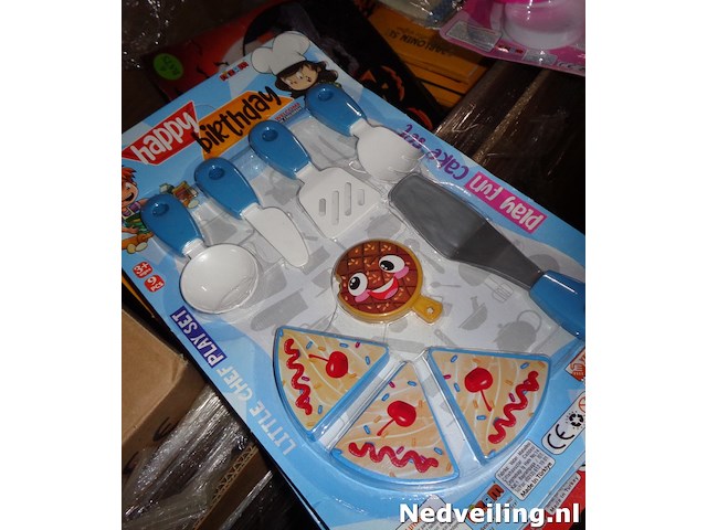 10x happy birthday cake set op kaart 24x37cm - afbeelding 3 van  3