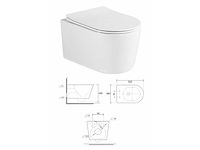 10x mawialux turbo flush inbouw wandcloset met closetzitting - glans wit - afbeelding 8 van  9
