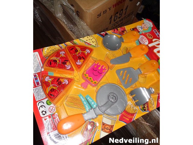 10x pizza set op kaart 24x37cm - afbeelding 2 van  3