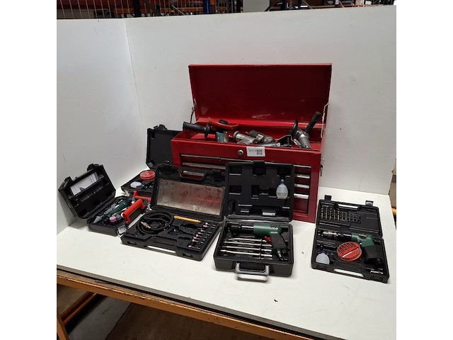 10x pneumatisch handgereedschap inclusief gereedschapskist o.a. parkside en metabo - afbeelding 1 van  22
