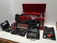 10x pneumatisch handgereedschap inclusief gereedschapskist o.a. parkside en metabo