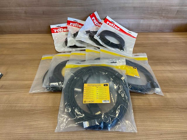 (10x) roline / delock displayport kabel - 5 mtr - afbeelding 1 van  5