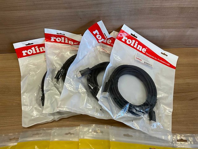 (10x) roline / delock displayport kabel - 5 mtr - afbeelding 2 van  5