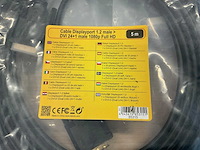 (10x) roline / delock displayport kabel - 5 mtr - afbeelding 5 van  5